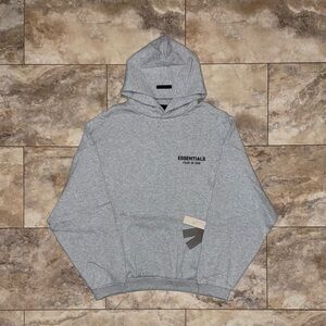 Fear of God Essentials Fleece Hoodie Light Heather Gray (With Pockets) Sz Large